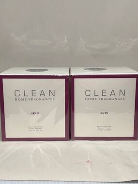 2 PACK - CLEAN Home Fragrances Limited Edition SKIN Scented Candle 7.5 oz SEALED